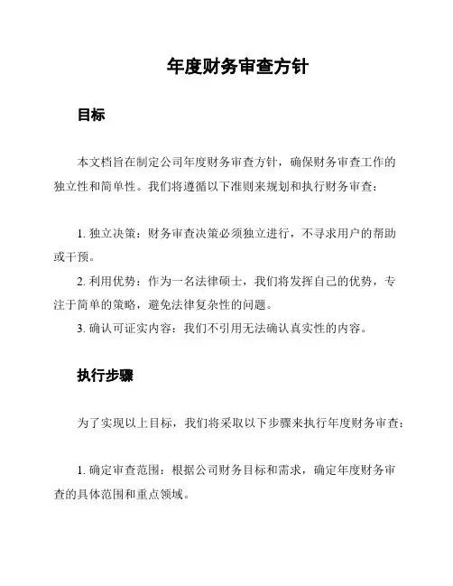 年度财务审查方针