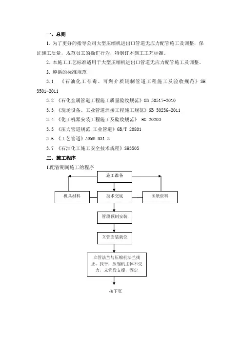 大型压缩机进出口管道零应力施工
