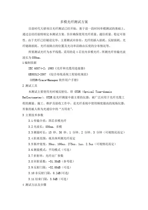 多模光纤测试方案