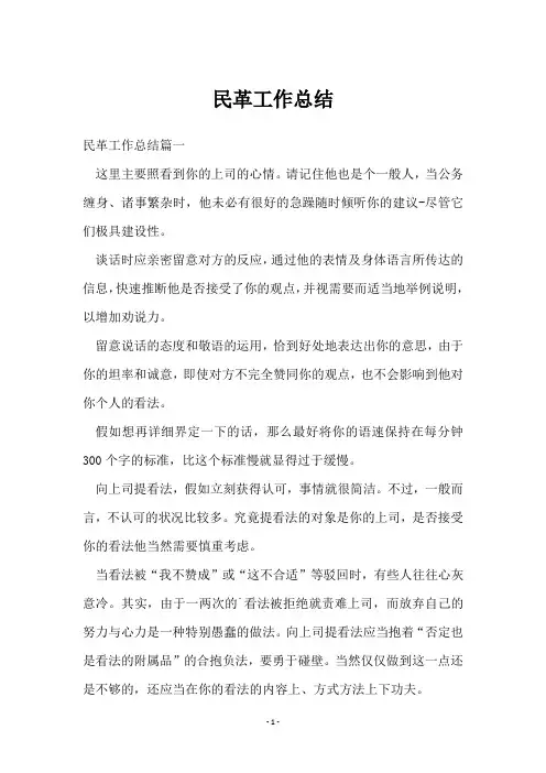 民革工作总结