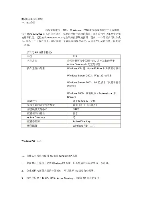 RIS服务器安装介绍