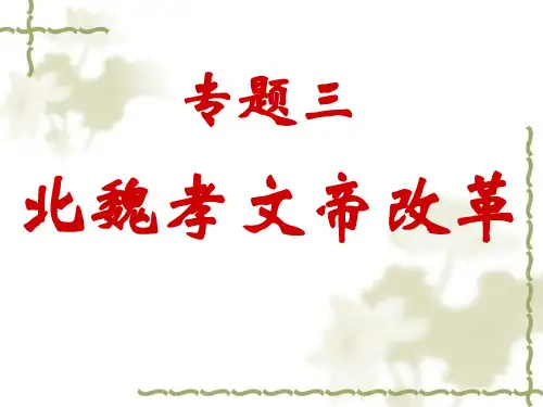 人民历史选修1专题三  第一节 .励精图治的孝文帝改革(共35张PPT)