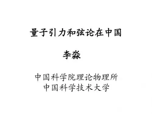 量子引力和弦论在中国—李淼