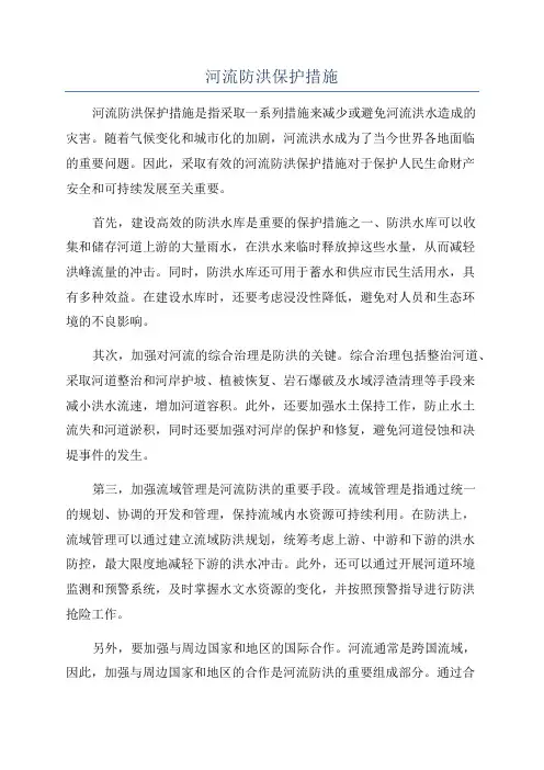 河流防洪保护措施