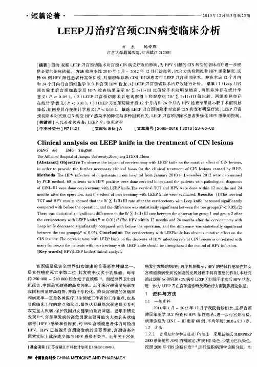 LEEP刀治疗宫颈CIN病变临床分析