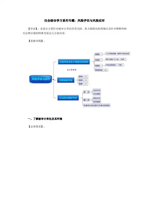 注会综合学习系列专题：风险评估与风险应对