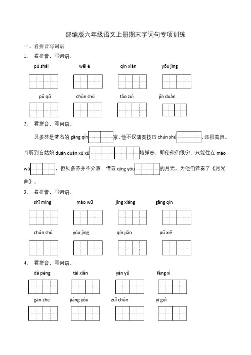六年级语文上册期末字词句专项(含答案) (7)