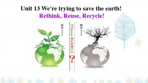 人教版英语九年级Unit 13 We're trying to save the earth reading公开课ppt课件
