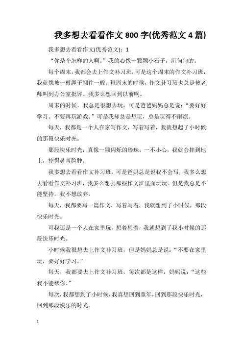 我多想去看看作文800字(优秀范文4篇)