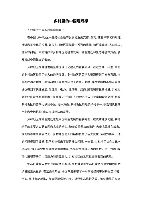 乡村里的中国观后感