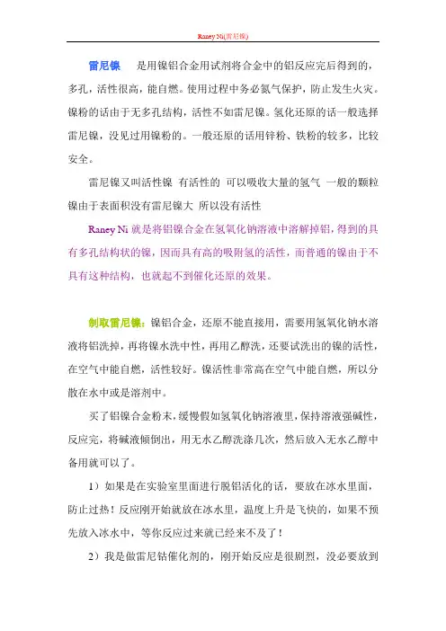 RaneyNi催化剂