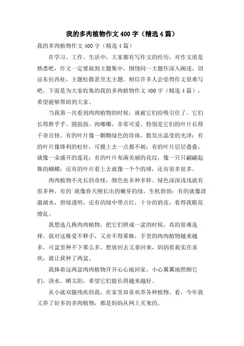 我的多肉植物作文400字(4篇)