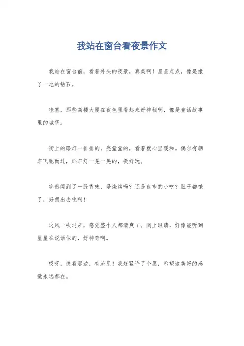 我站在窗台看夜景作文