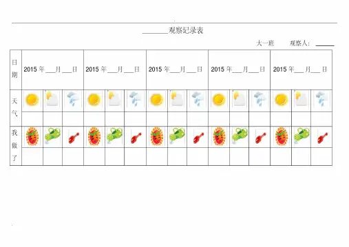 自然角观察记录表（表格）