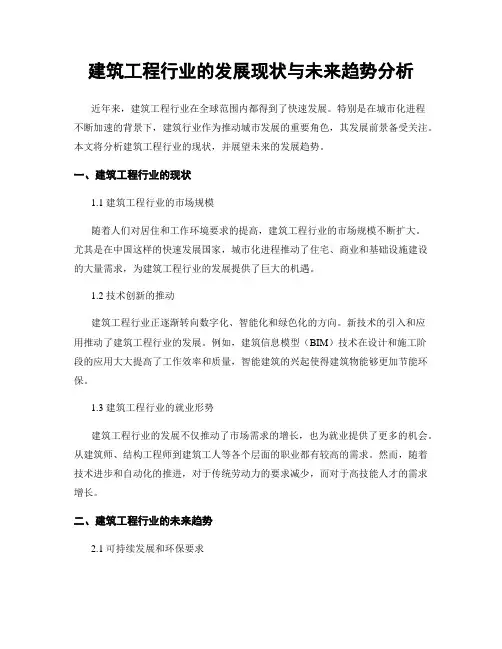 建筑工程行业的发展现状与未来趋势分析