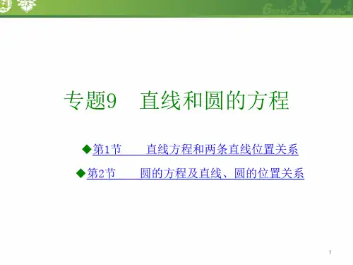 高中数学课件-专题9 直线和圆的方程 (共55张PPT)