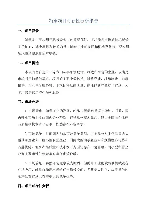 轴承项目可行性分析报告