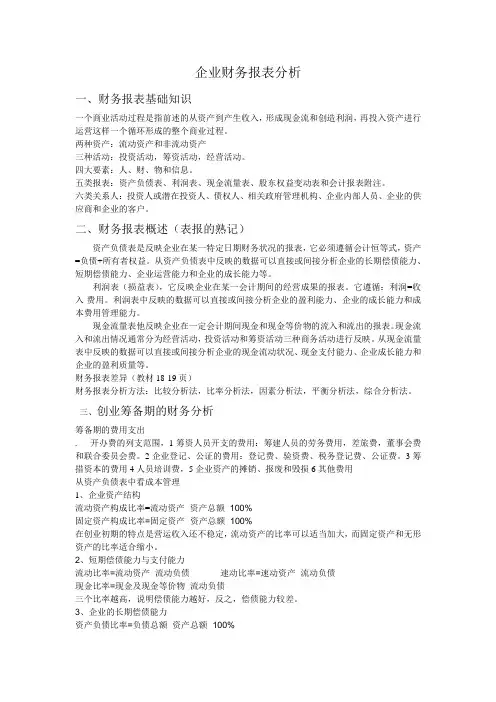 企业财务报表分析