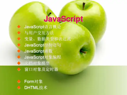 JavaScript程序设计课程教学文档精品PPT课件