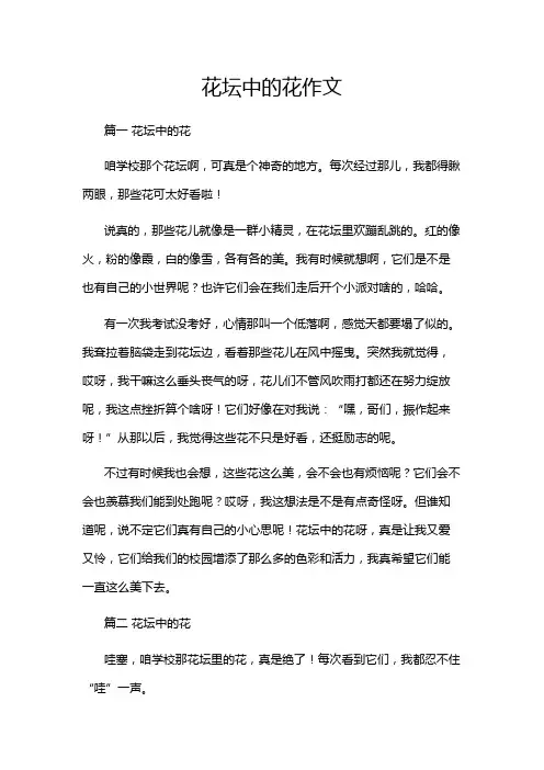 花坛中的花作文