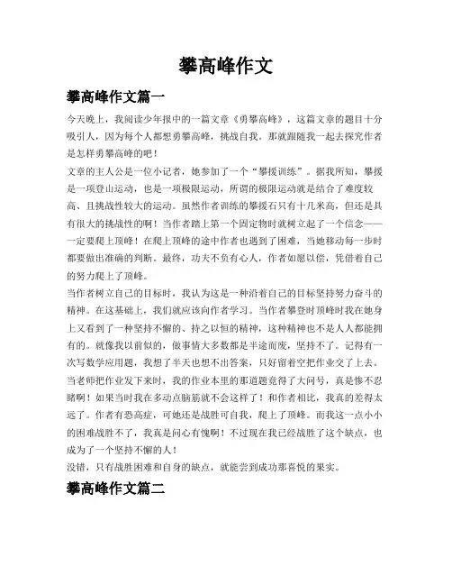 攀高峰作文