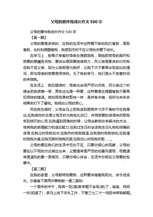 父母的爱伴我成长作文500字