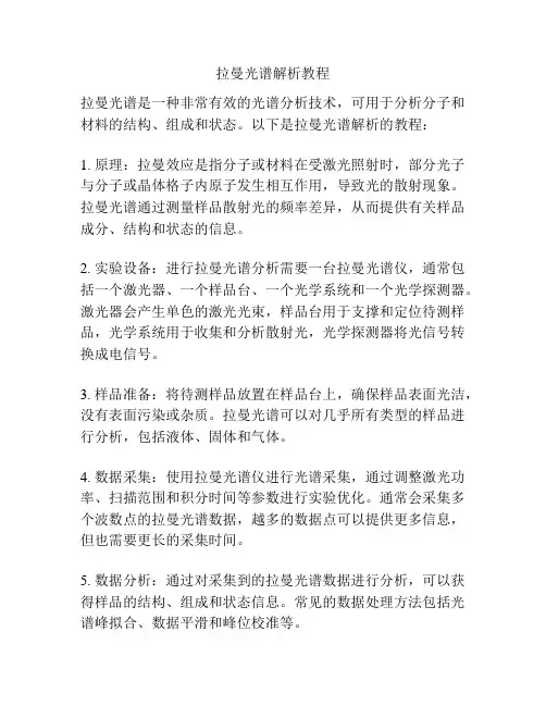 拉曼光谱解析教程