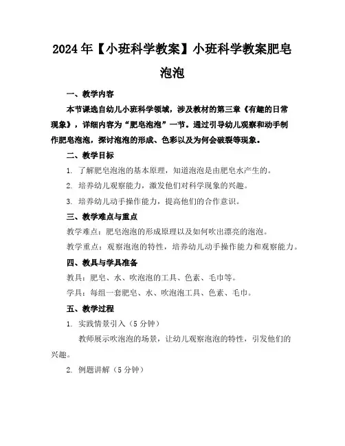 2024年【小班科学教案】小班科学教案肥皂泡泡
