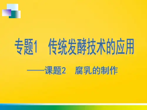 传统发酵技术的应用完整ppt