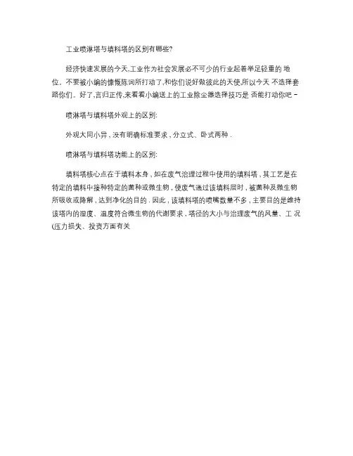 工业喷淋塔与填料塔的区别有哪些？_图文(精)