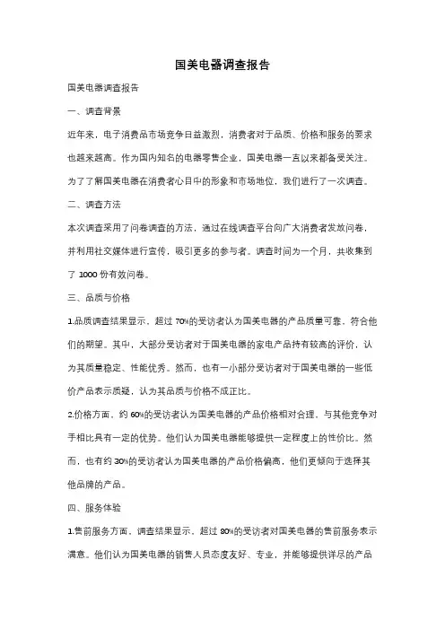国美电器调查报告