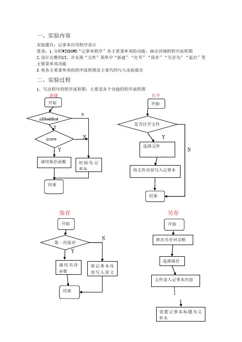 java记事本代码及实验报告