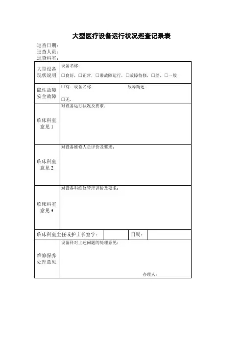 设备巡查记录表