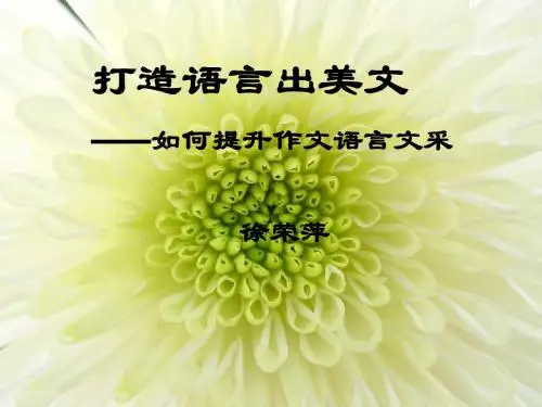 【初中作文】初中作文指导：打造语言出美文——如何提升作文语言文采ppt