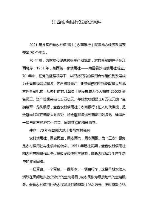 江西农商银行发展史课件