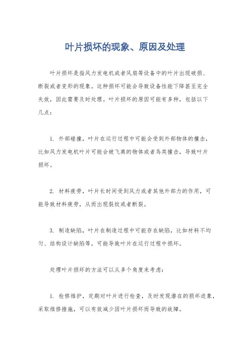 叶片损坏的现象、原因及处理