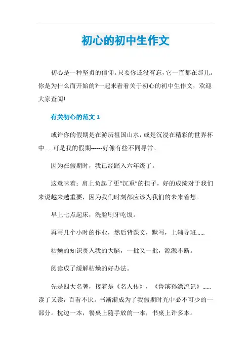 初心的初中生作文