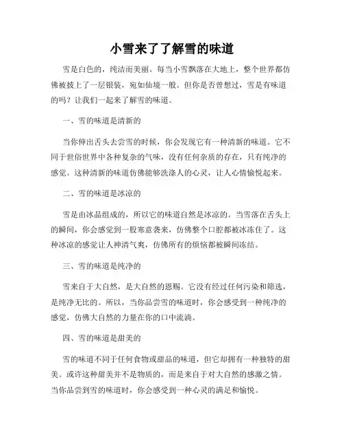 小雪来了了解雪的味道