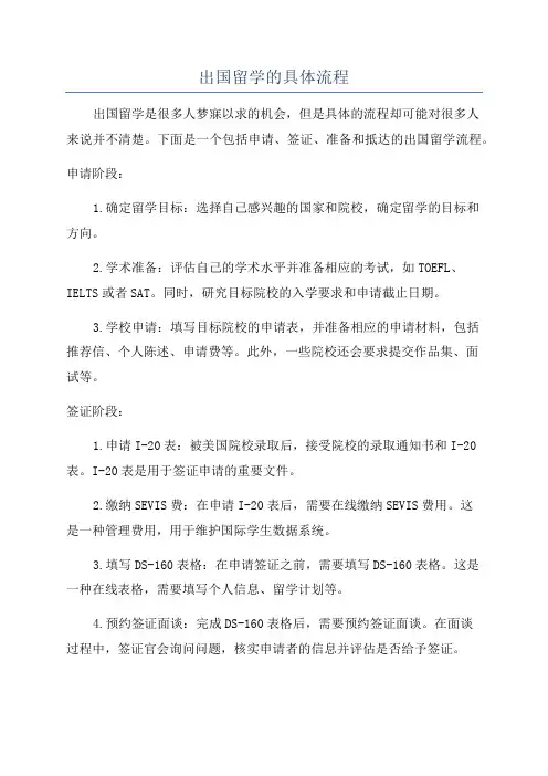 出国留学的具体流程