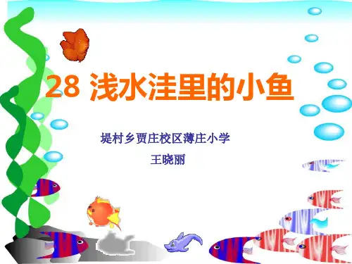 二年级语文上《识字728 浅水洼里的小鱼》313PPT课件 一等奖名师公开课比赛优质课评比试讲