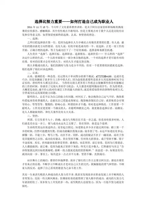 选择比努力重要