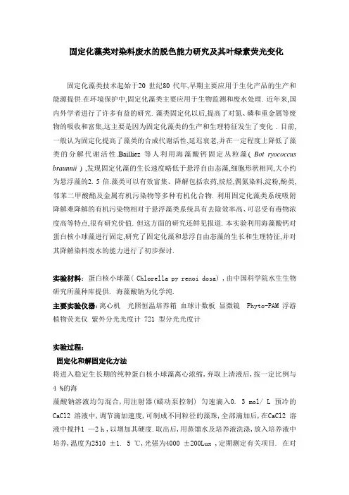 水华藻类光合作用测定实验方案二