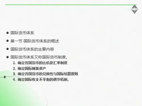国际金融-国际货币体系