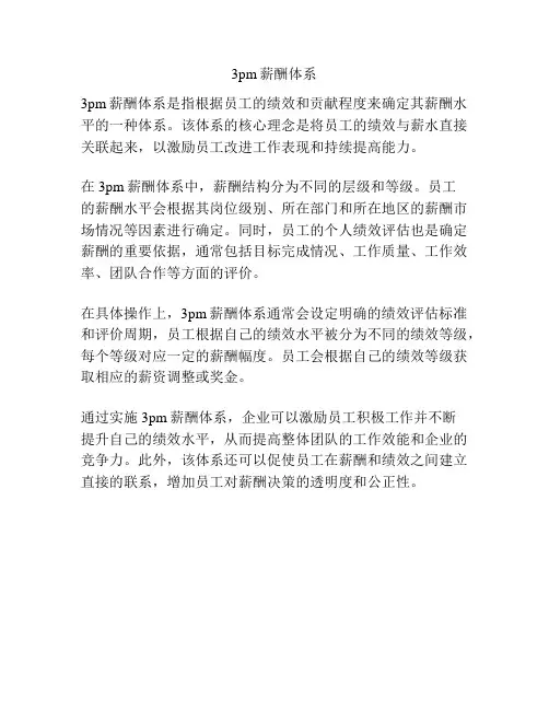 3pm薪酬体系