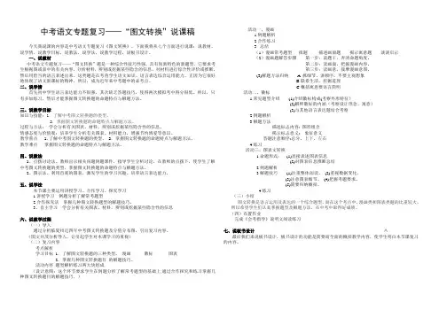 语文人教版九年级下册中考专题复习《;综合性学习——图文转换》说课稿