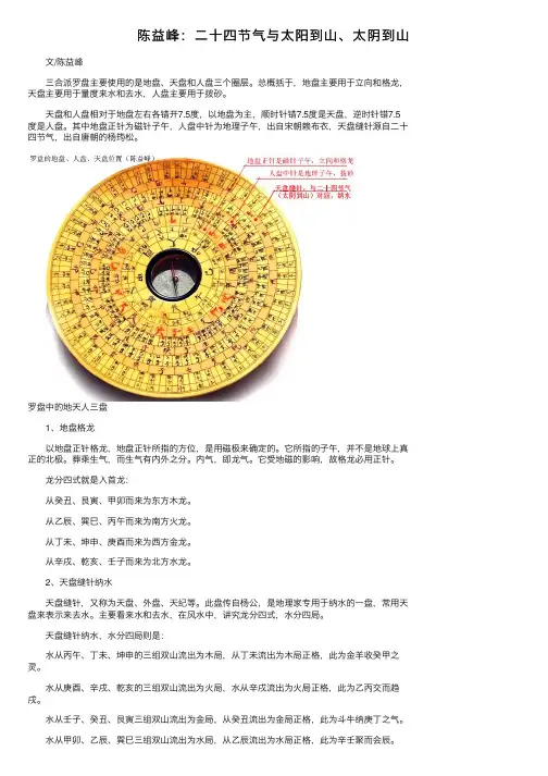 陈益峰：二十四节气与太阳到山、太阴到山