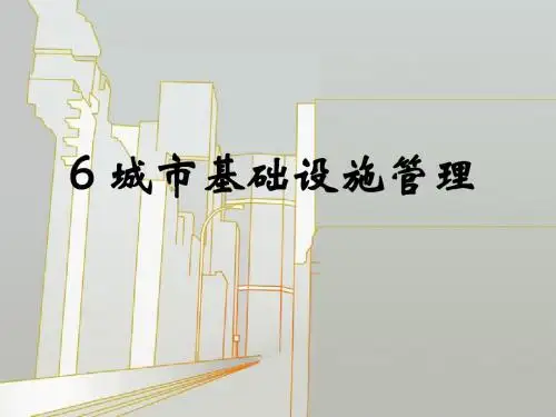 城市管理精品课件 6城市基础设施管理