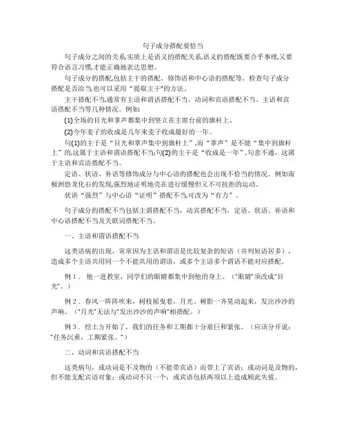 2020年中考语文专题复习：句子成分搭配要恰当