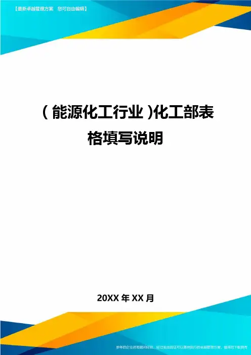 (能源化工行业)化工部表格填写说明