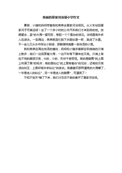 美丽的夏家河浴场小学作文